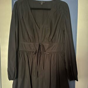 J Crew Women’s Black Dress Knee Length Long Sleeve Zip NWOT size 14